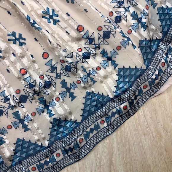 Joie Sorne B Silk Printed Popover Elastic Waist Maxi Dress in Pesca Size Medium - Picture 7 of 13